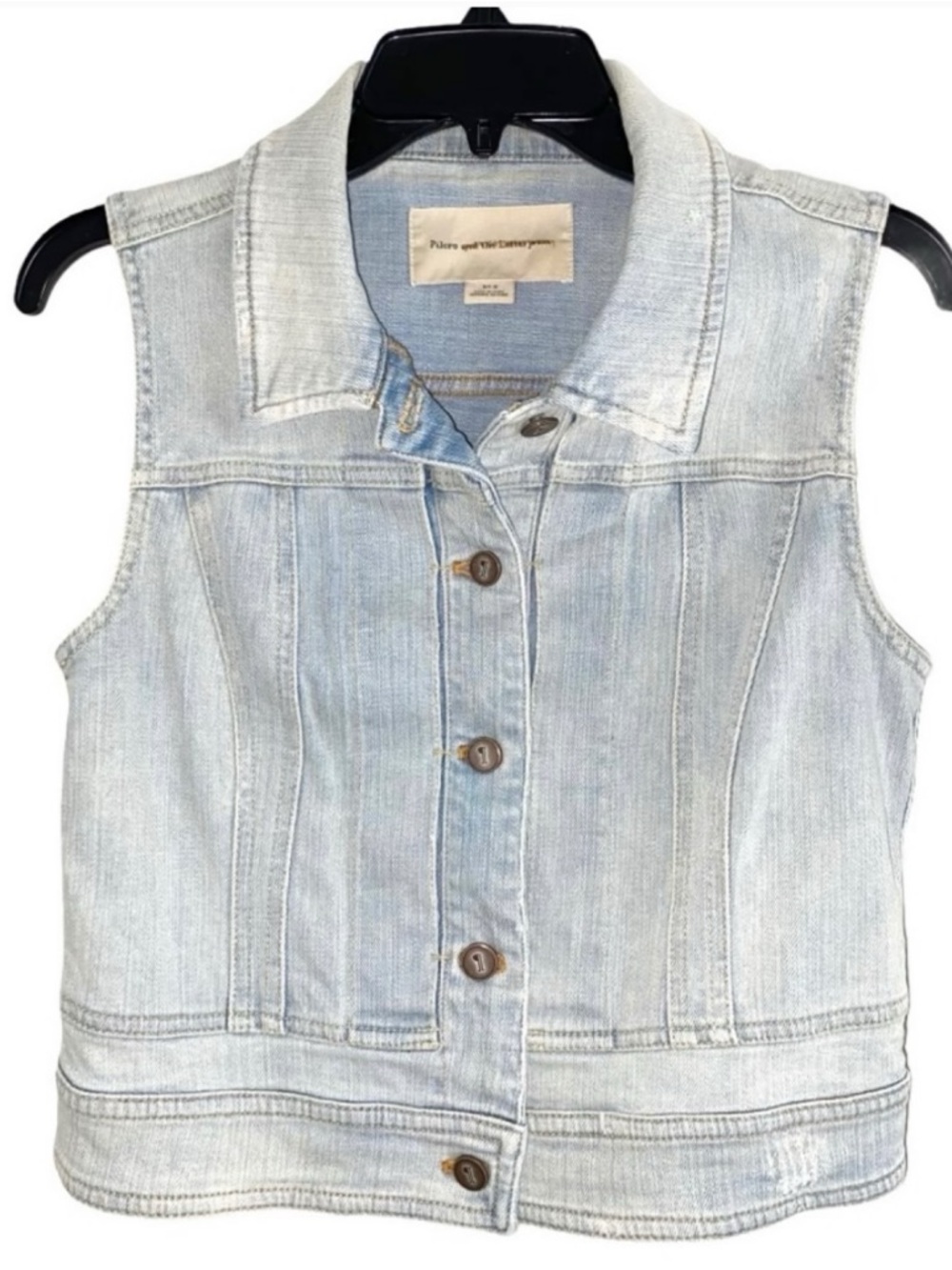 Pilcro and the Letterpress Light Blue Denim Vest S